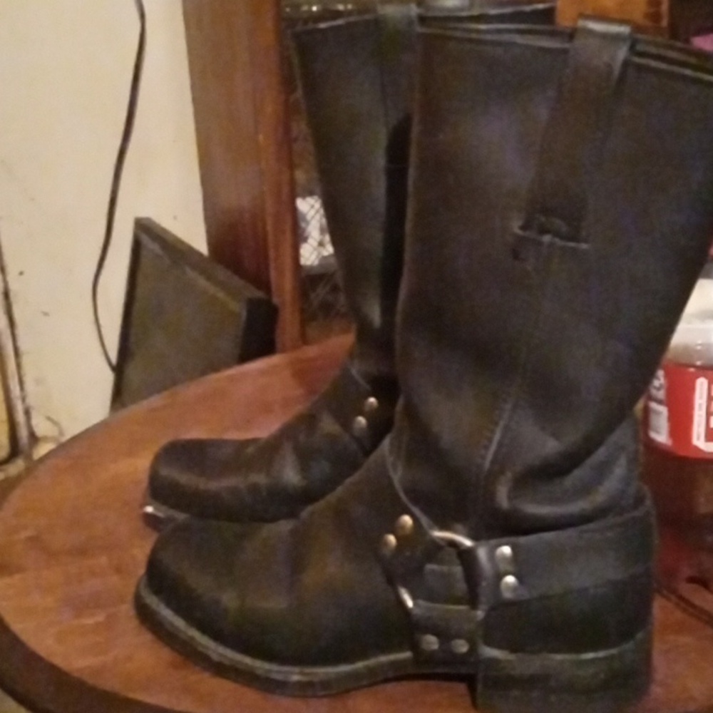 Frye black leather boots